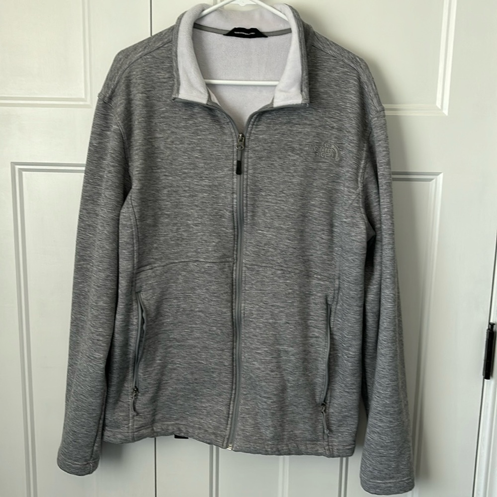 Men’s Marbled Gray North Face Zip Up Sweatshirt Jacket Size XL